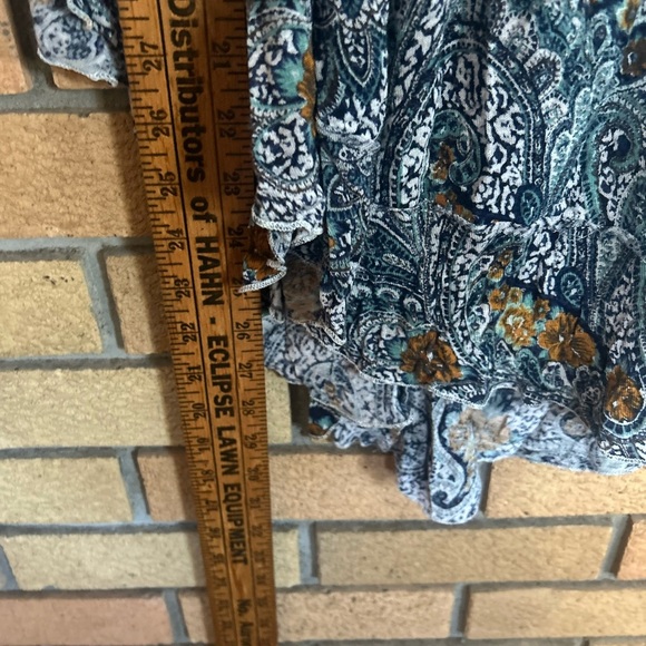 Free People Hummingbird Chloe Cold Shoulder Blouse Blue Paisley Print Size Small - Picture 7 of 7
